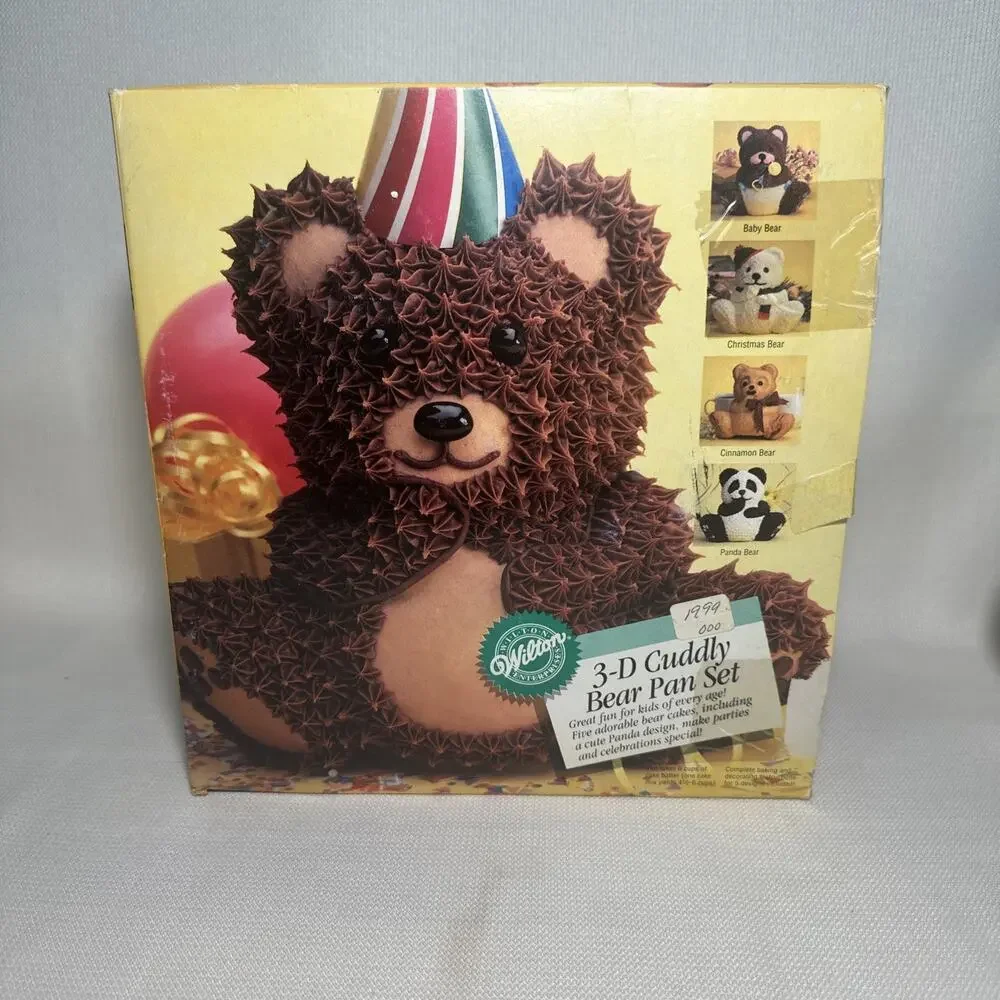 3-D Cuddly Bear Wilton Cake Pan Set COMPLETE w/ Box, Missing Instructions